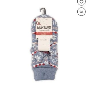 Muk Luks Blue and Red Thermal Slipper Socks